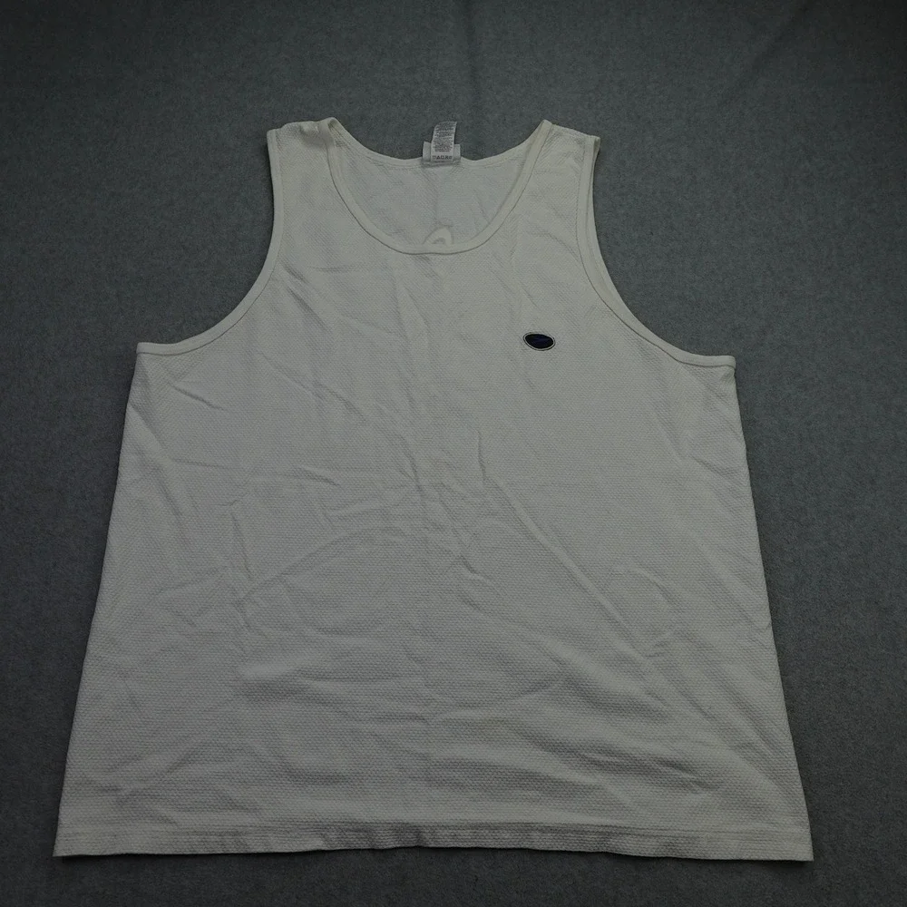 Speedo Tank Top‎ Mens XL White Athletic Sleeveless Graphic USA Made